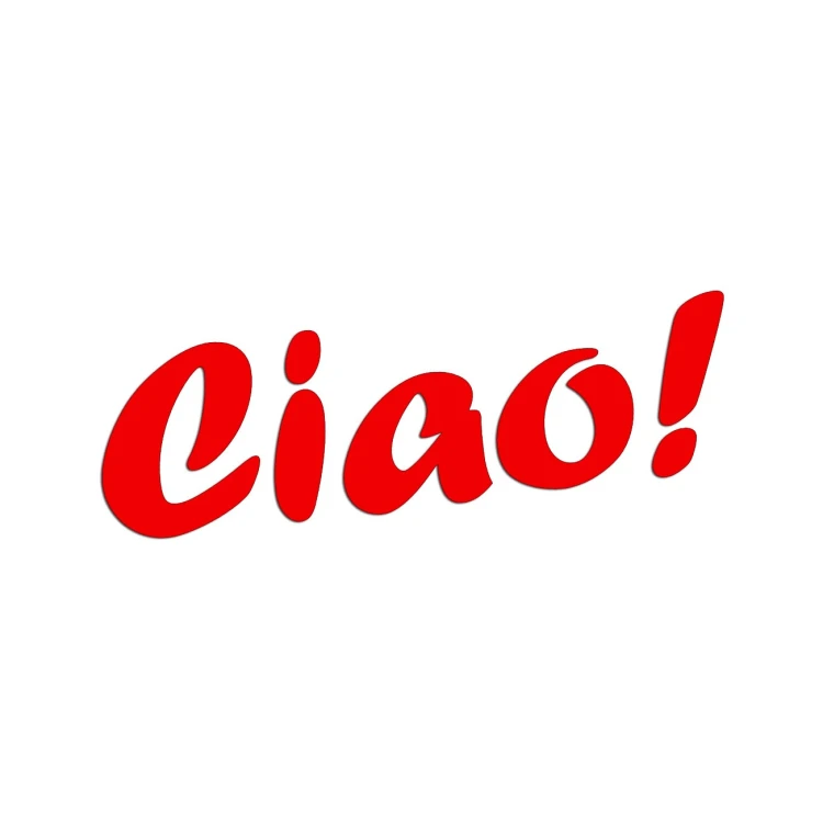 Naklejka CIAO! Włoski Napis - Dla Fanów Alfa Romeo / Fiat / Vespa - Na Auto / Szybę - czerwony neon