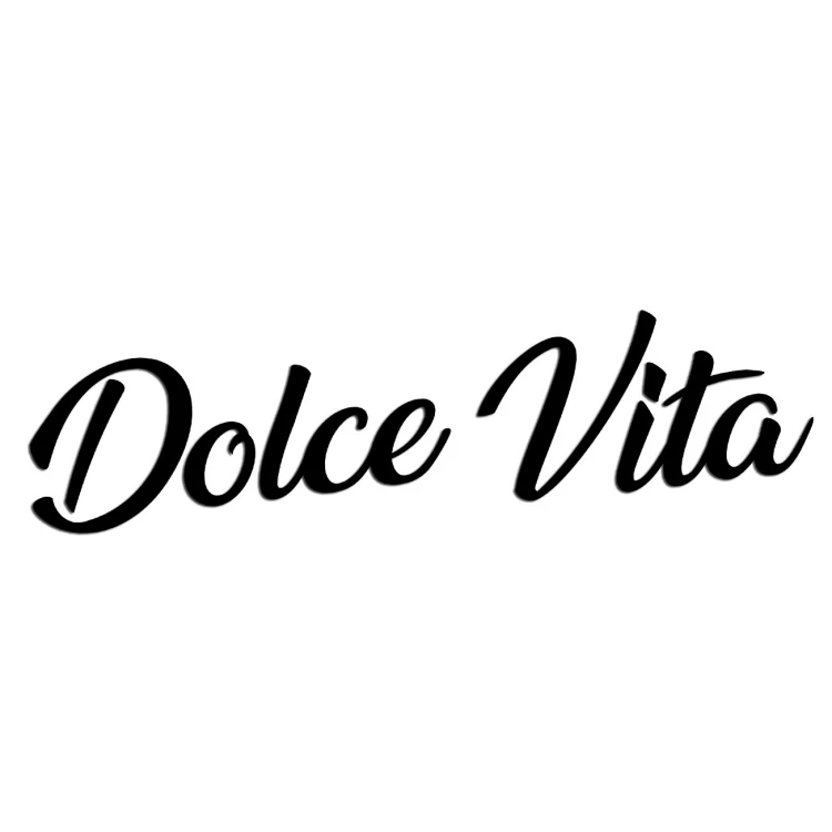 Naklejka DOLCE VITA Włoski Napis - Dla Fanów Alfa Romeo / Fiat / Vespa - Na Auto / Szybę - Czarna