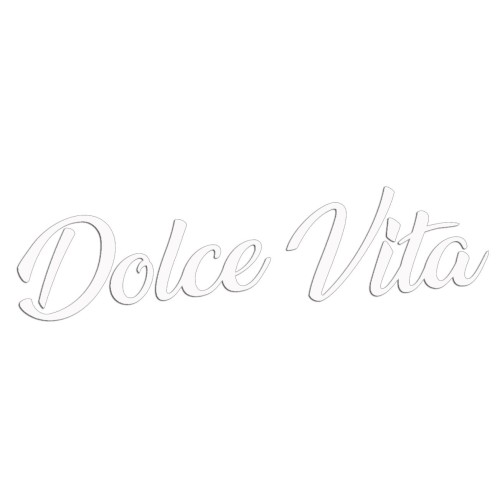 Naklejka DOLCE VITA Włoski Napis - Dla Fanów Alfa Romeo / Fiat / Vespa - Na Auto / Szybę - biała