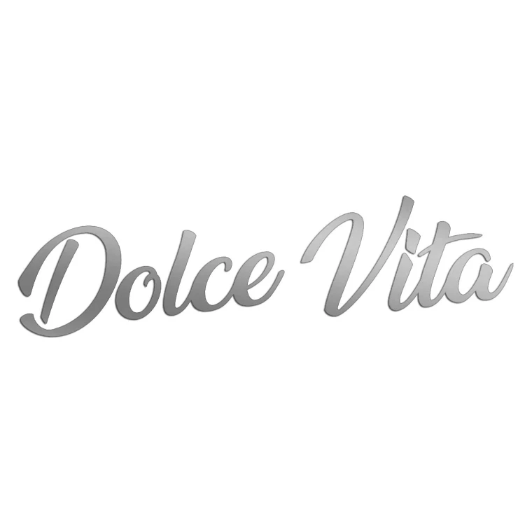 Naklejka DOLCE VITA Włoski Napis - Dla Fanów Alfa Romeo / Fiat / Vespa - Na Auto / Szybę - srebrna