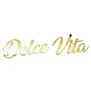 Naklejka DOLCE VITA Włoski Napis - Dla Fanów Alfa Romeo / Fiat / Vespa - Na Auto / Szybę - złoty chrom