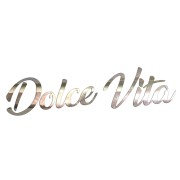Naklejka DOLCE VITA Włoski Napis - Dla Fanów Alfa Romeo / Fiat / Vespa - Na Auto / Szybę - chrom