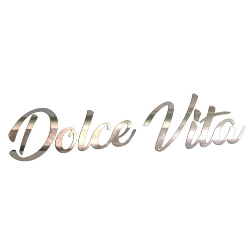 Naklejka DOLCE VITA Włoski Napis - Dla Fanów Alfa Romeo / Fiat / Vespa - Na Auto / Szybę - chrom
