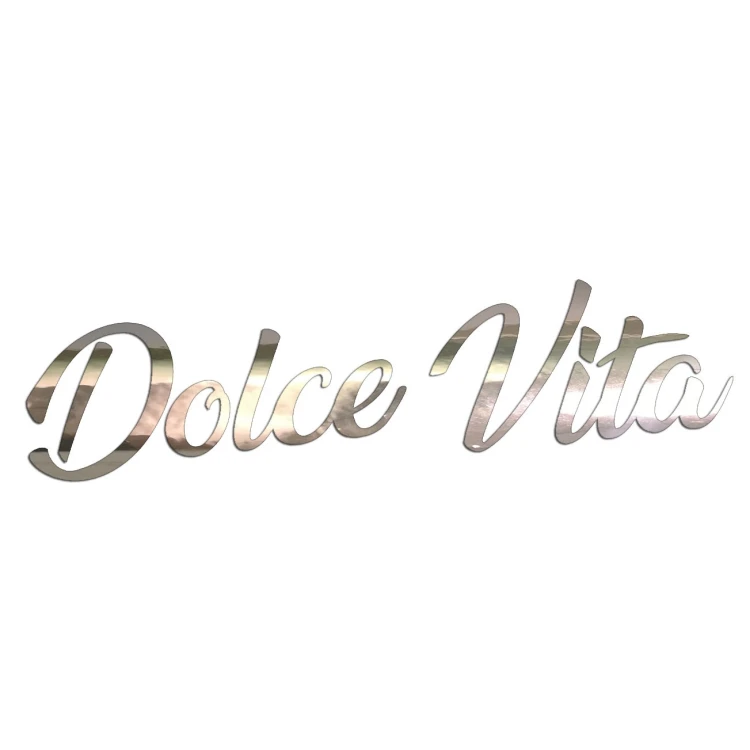 Naklejka DOLCE VITA Włoski Napis - Dla Fanów Alfa Romeo / Fiat / Vespa - Na Auto / Szybę - chrom