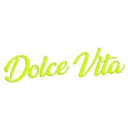 Naklejka DOLCE VITA Włoski Napis - Dla Fanów Alfa Romeo / Fiat / Vespa - Na Auto / Szybę - żółty neon