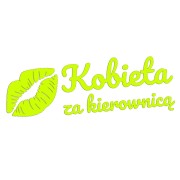 Naklejka KOBIETA ZA KIEROWNICĄ + Usta - Na Auto / Szybę - żółty neon