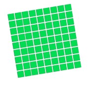 Naklejki KWADRATY 2 cm - Zestaw 81 Sztuk - Na Ścianę / Meble / Craft - zielony neon