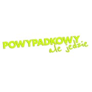 Naklejka POWYPADKOWY ALE JEDZIE - Śmieszny Napis - Na Auto / Szybę - żółty neon