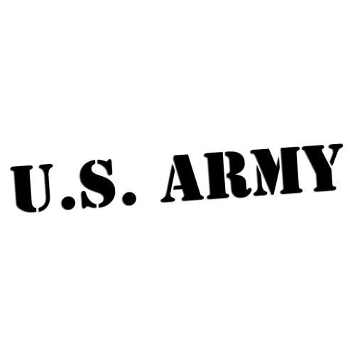 Naklejka U.S. ARMY Napis Wojskowy - Jeep / Off-Road / Militaria - Na Auto - Czarna