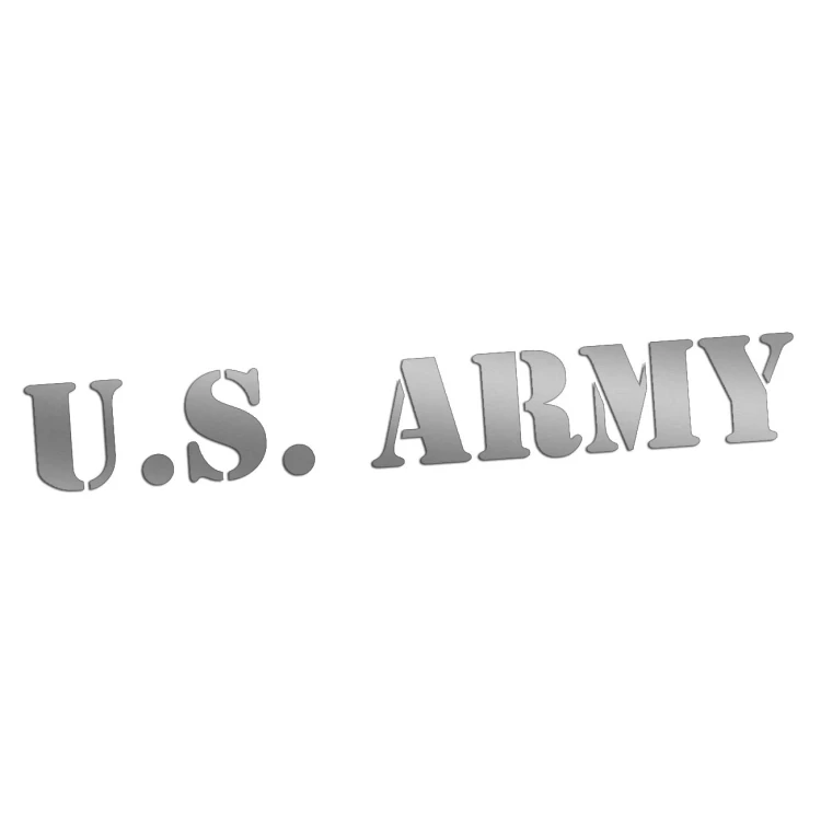 Naklejka U.S. ARMY Napis Wojskowy - Jeep / Off-Road / Militaria - Na Auto - srebrna