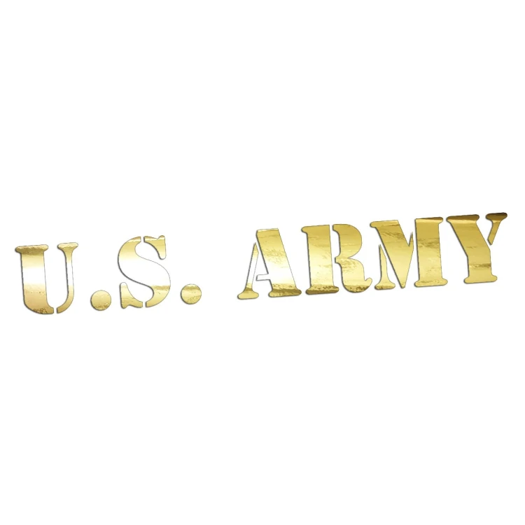 Naklejka U.S. ARMY Napis Wojskowy - Jeep / Off-Road / Militaria - Na Auto - złoty chrom