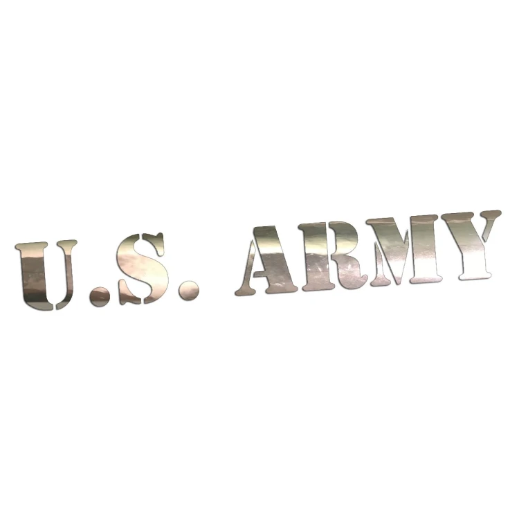 Naklejka U.S. ARMY Napis Wojskowy - Jeep / Off-Road / Militaria - Na Auto - chrom