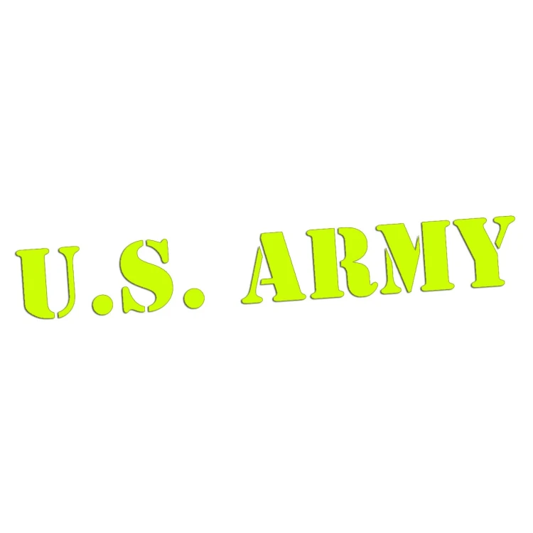 Naklejka U.S. ARMY Napis Wojskowy - Jeep / Off-Road / Militaria - Na Auto - żółty neon