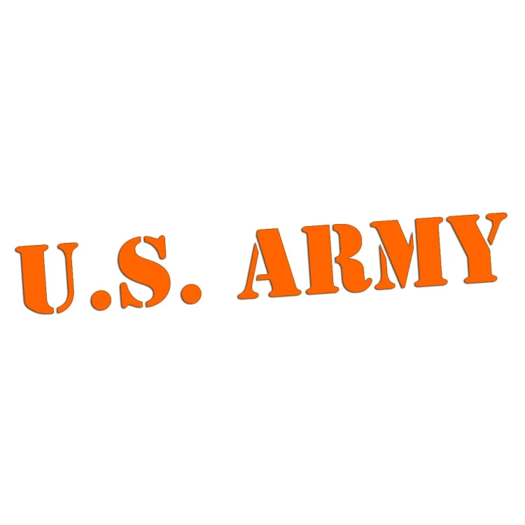 Naklejka U.S. ARMY Napis Wojskowy - Jeep / Off-Road / Militaria - Na Auto - pomarańczowy neon