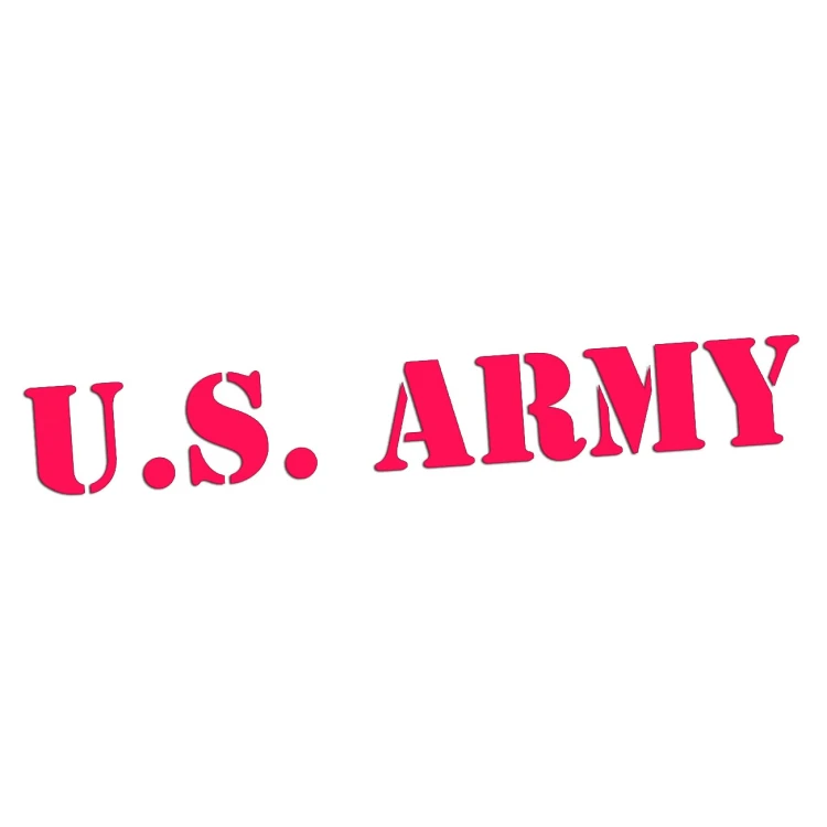 Naklejka U.S. ARMY Napis Wojskowy - Jeep / Off-Road / Militaria - Na Auto - różowy neon