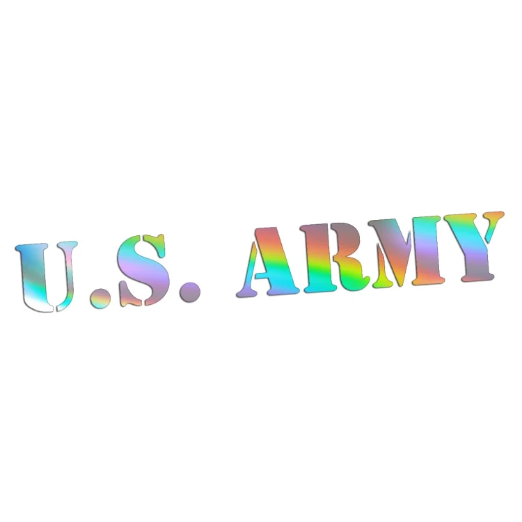 Naklejka U.S. ARMY Napis Wojskowy - Jeep / Off-Road / Militaria - Na Auto - holograficzna