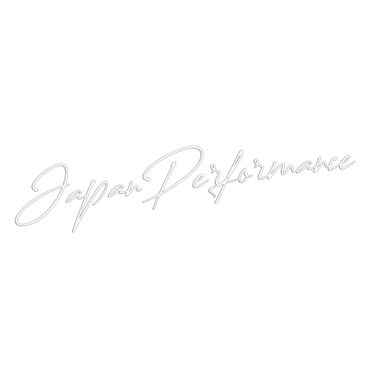 Naklejka Japan Performance JDM - elegancki napis na auto - dla fanów japońskiej motoryzacji biała
