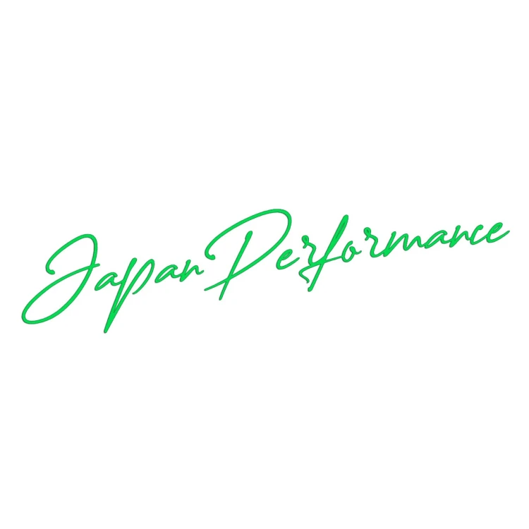 Naklejka Japan Performance JDM - elegancki napis na auto - dla fanów japońskiej motoryzacji zielony neon