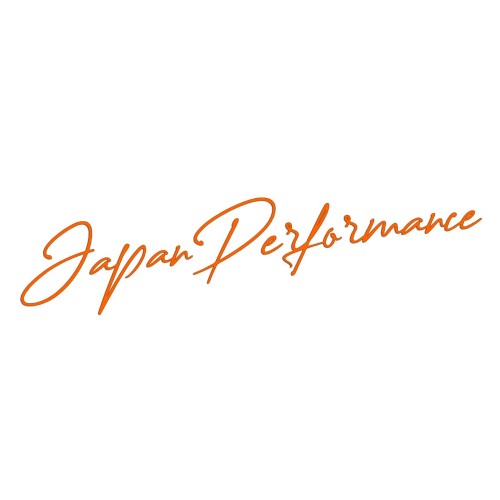 Naklejka Japan Performance JDM - elegancki napis na auto - dla fanów japońskiej motoryzacji pomarańczowy neon