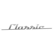 Naklejka na auto napis Classic retro vintage - na klapę bagażnika - srebrna