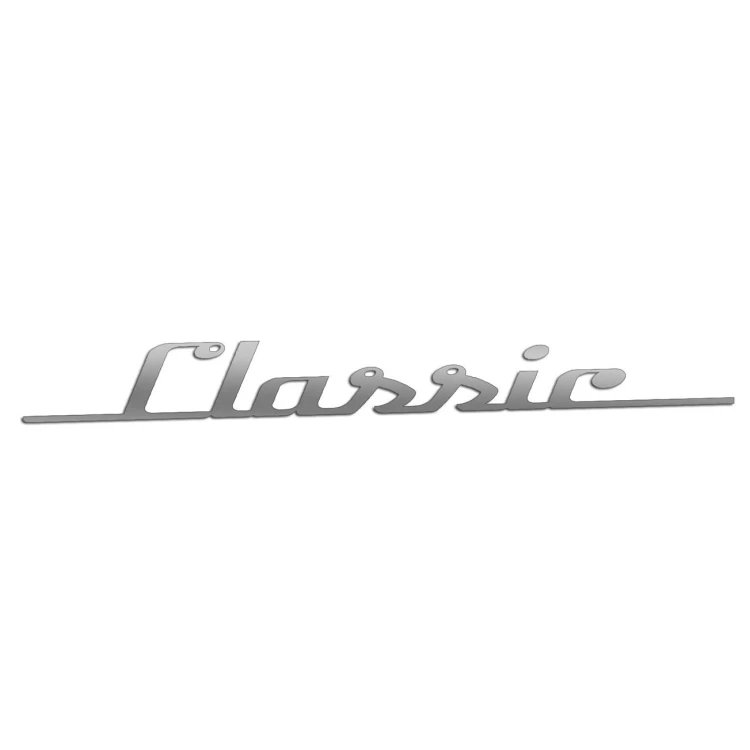 Naklejka na auto napis Classic retro vintage - na klapę bagażnika - srebrna