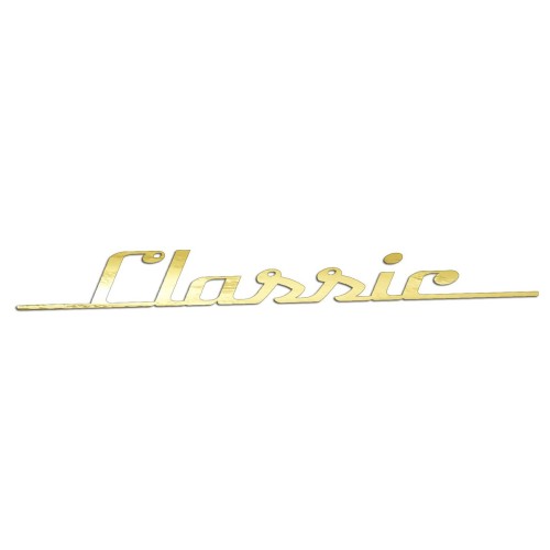 Naklejka na auto napis Classic retro vintage - na klapę bagażnika - złoty chrom