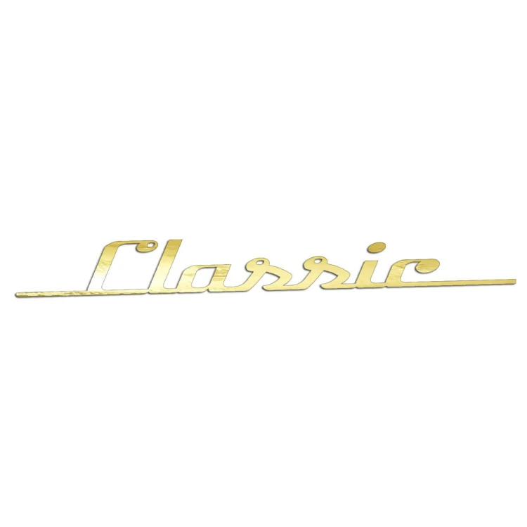 Naklejka na auto napis Classic retro vintage - na klapę bagażnika - złoty chrom