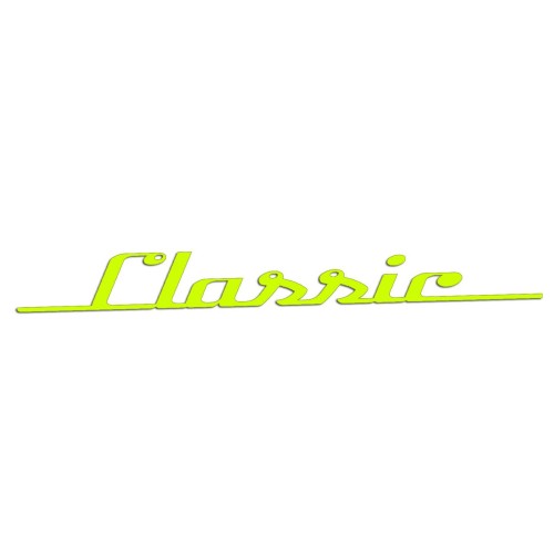 Naklejka na auto napis Classic retro vintage - na klapę bagażnika - żółty neon