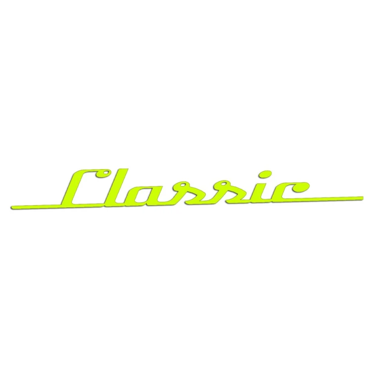 Naklejka na auto napis Classic retro vintage - na klapę bagażnika - żółty neon