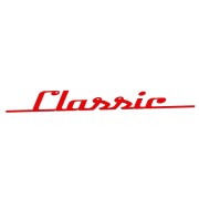Naklejka na auto napis Classic retro vintage - na klapę bagażnika - czerwony neon