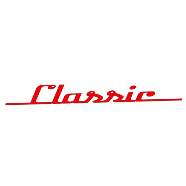 Naklejka na auto napis Classic retro vintage - na klapę bagażnika - czerwony neon
