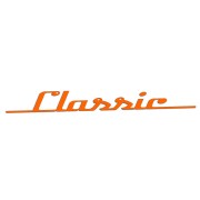 Naklejka na auto napis Classic retro vintage - na klapę bagażnika - pomarańczowy neon