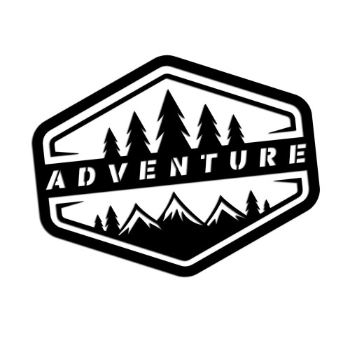 Naklejka ADVENTURE LAS GÓRY - Camper / Off-Road 4x4 - Na Auto - Czarna