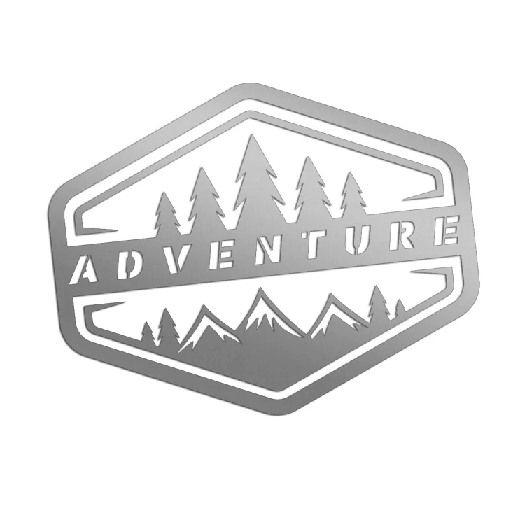Naklejka ADVENTURE LAS GÓRY - Camper / Off-Road 4x4 - Na Auto - srebrna
