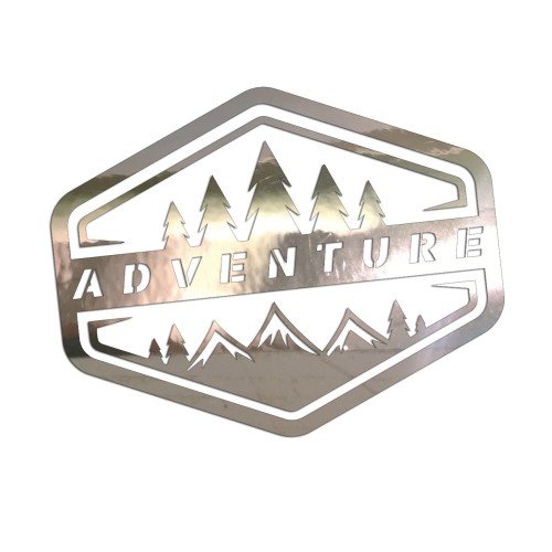 Naklejka ADVENTURE LAS GÓRY - Camper / Off-Road 4x4 - Na Auto - chrom