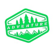Naklejka ADVENTURE LAS GÓRY - Camper / Off-Road 4x4 - Na Auto - zielony neon