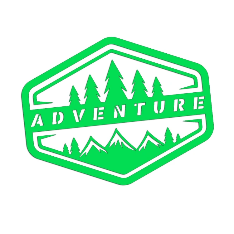 Naklejka ADVENTURE LAS GÓRY - Camper / Off-Road 4x4 - Na Auto - zielony neon