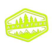 Naklejka ADVENTURE LAS GÓRY - Camper / Off-Road 4x4 - Na Auto - żółty neon