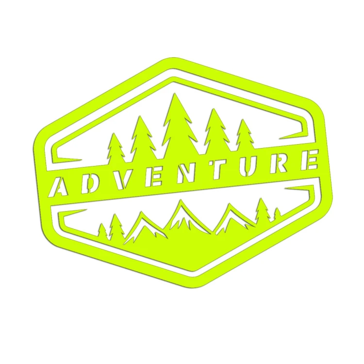 Naklejka ADVENTURE LAS GÓRY - Camper / Off-Road 4x4 - Na Auto - żółty neon