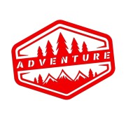 Naklejka ADVENTURE LAS GÓRY - Camper / Off-Road 4x4 - Na Auto - czerwony neon