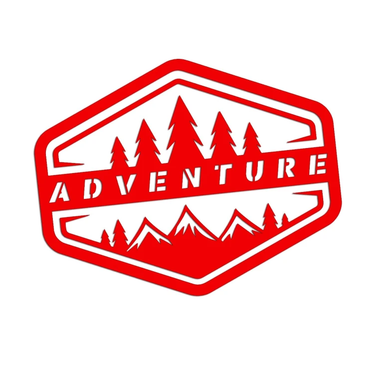 Naklejka ADVENTURE LAS GÓRY - Camper / Off-Road 4x4 - Na Auto - czerwony neon