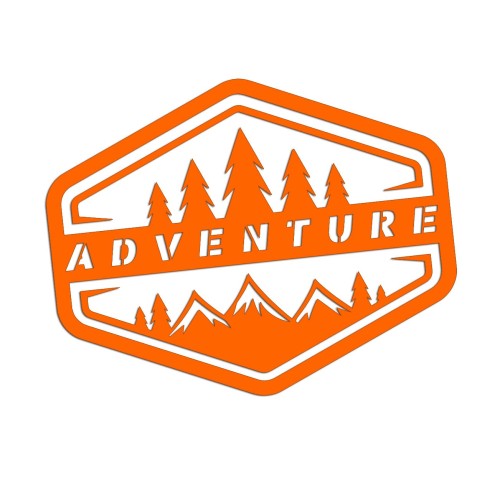 Naklejka ADVENTURE LAS GÓRY - Camper / Off-Road 4x4 - Na Auto - pomarańczowy neon