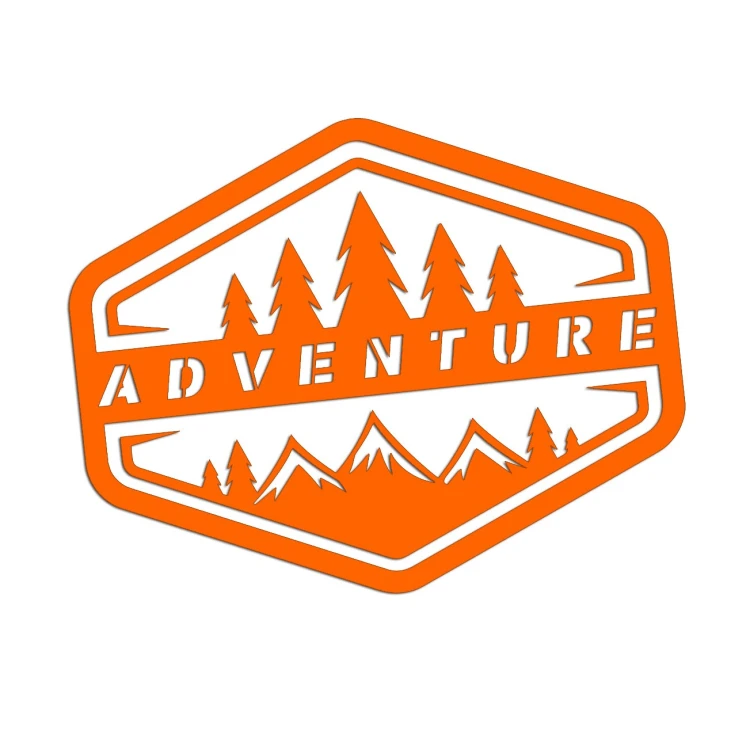 Naklejka ADVENTURE LAS GÓRY - Camper / Off-Road 4x4 - Na Auto - pomarańczowy neon