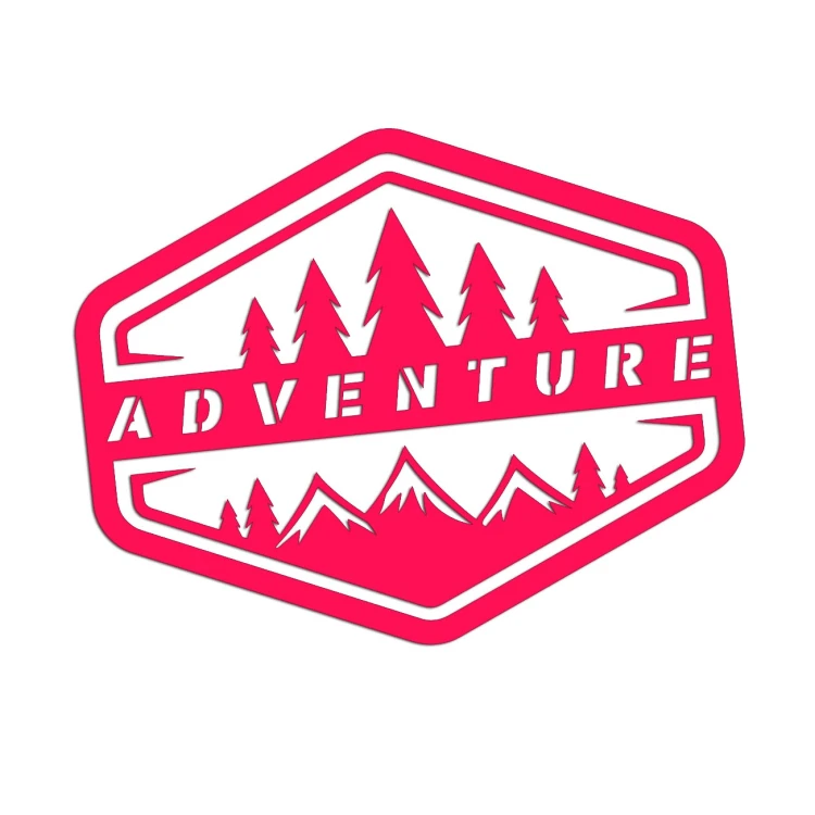 Naklejka ADVENTURE LAS GÓRY - Camper / Off-Road 4x4 - Na Auto - różowy neon