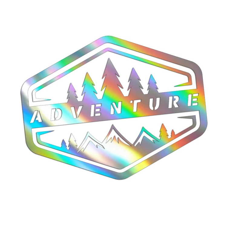 Naklejka ADVENTURE LAS GÓRY - Camper / Off-Road 4x4 - Na Auto - holograficzna