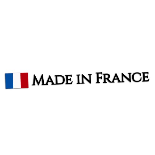 Naklejka MADE IN FRANCE + Flaga Francji - Peugeot / Renault / Citroen - Na Auto czarna
