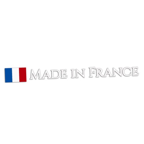 Naklejka MADE IN FRANCE + Flaga Francji - Peugeot / Renault / Citroen - Na Auto biała