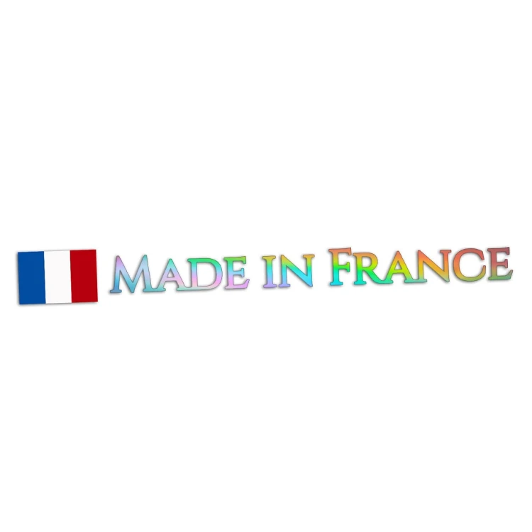 Naklejka MADE IN FRANCE + Flaga Francji - Peugeot / Renault / Citroen - Na Auto holograficzna