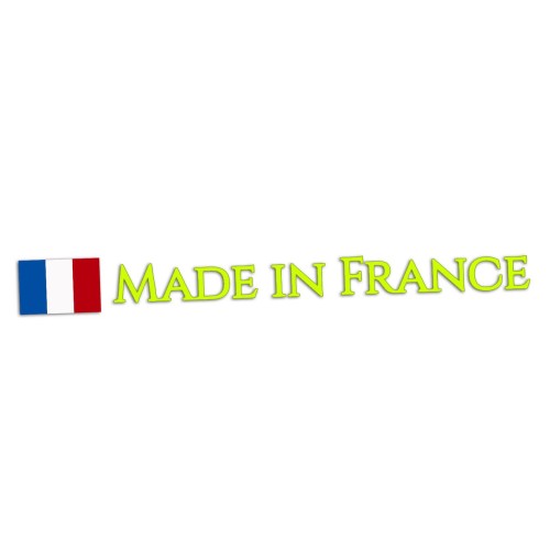 Naklejka MADE IN FRANCE + Flaga Francji - Peugeot / Renault / Citroen - Na Auto żółta neon