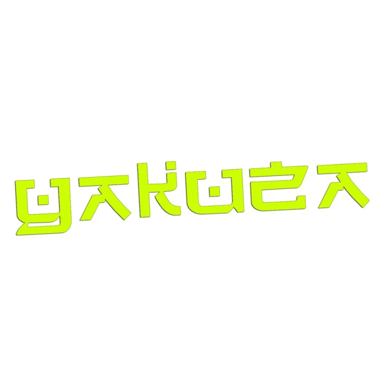 Naklejka YAKUZA Napis Japoński - JDM / Tuning - Na Auto / Szybę - żółta neon